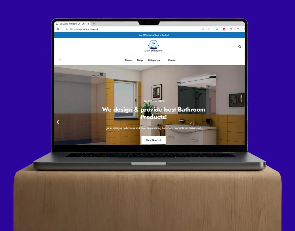 Shop Bathrooms website design