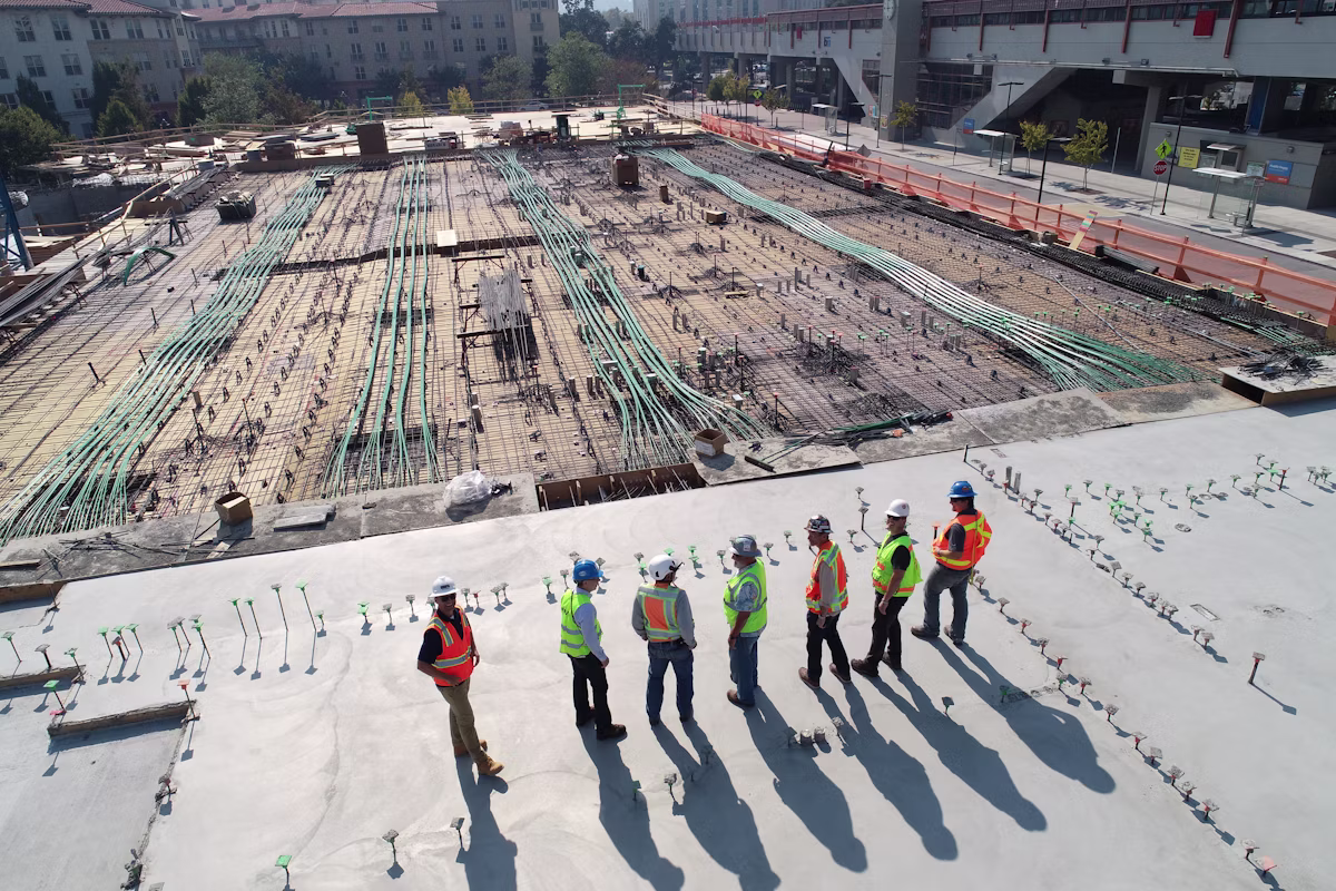 Construction and trades team on site