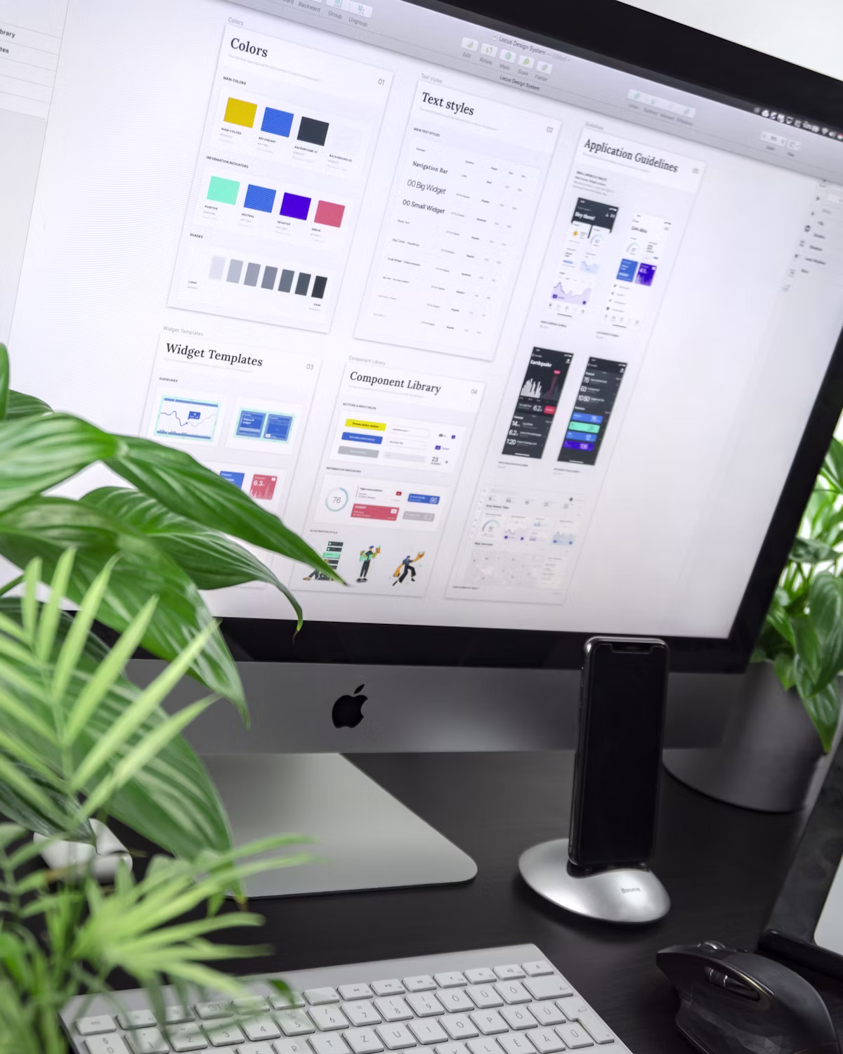 Website design mockup on screen